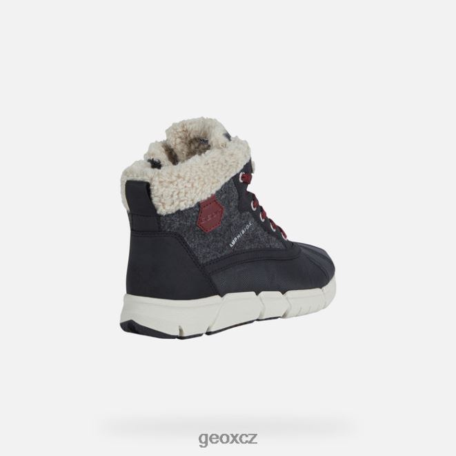 flexyper abx chlapec 4NH061990 tmavě šedá/bordó Geox