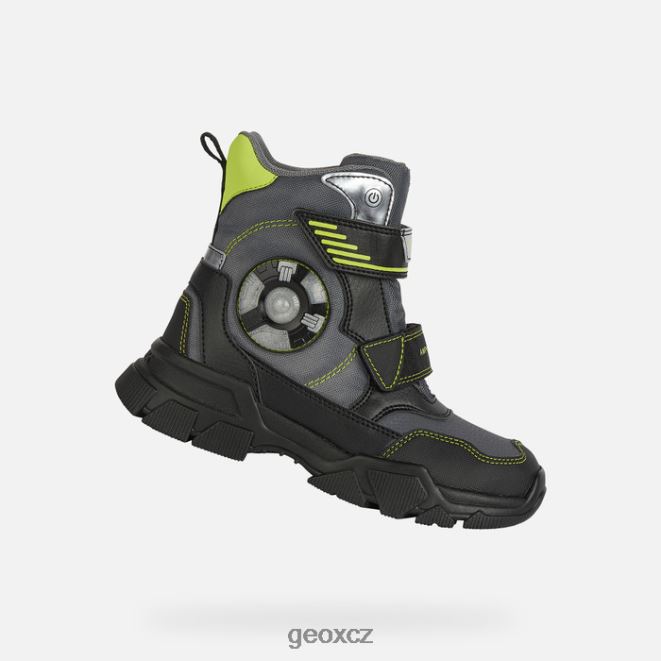 nevegal abx chlapec 4NH061409 tmavě šedá/limetková Geox
