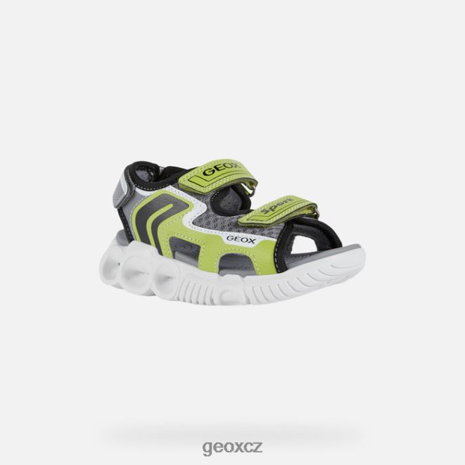 sandály womer boy 4NH061321 limetková/černá Geox