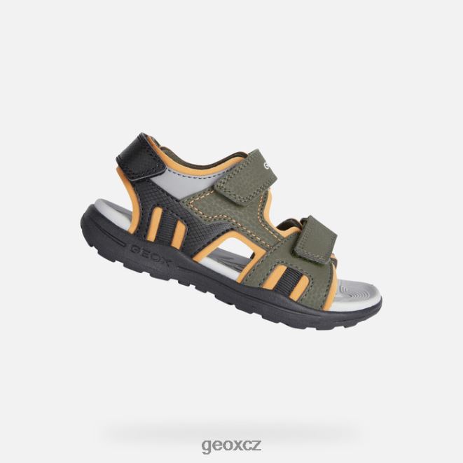 vaniett chlapec 4NH061313 vojenský/oranžový Geox