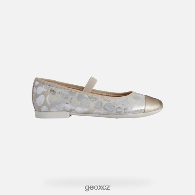 plie dívka 4NH061196 béžová/platinová Geox
