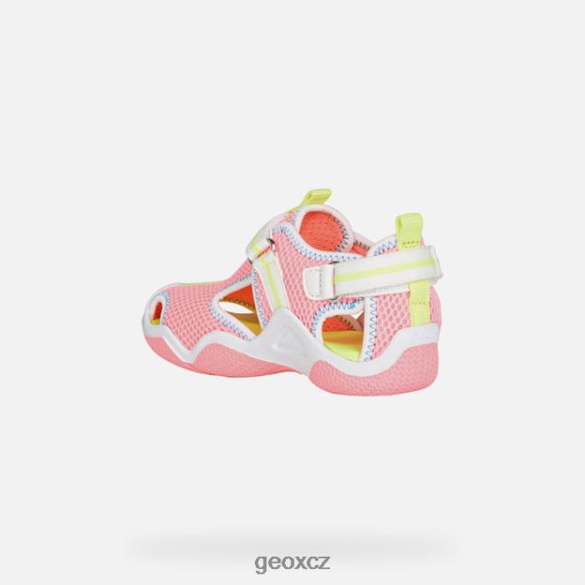 brodivý junior 4NH061047 fluo fuchsiová/bílá Geox