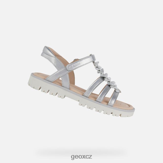 sandál starblush dívka 4NH061937 stříbrný Geox