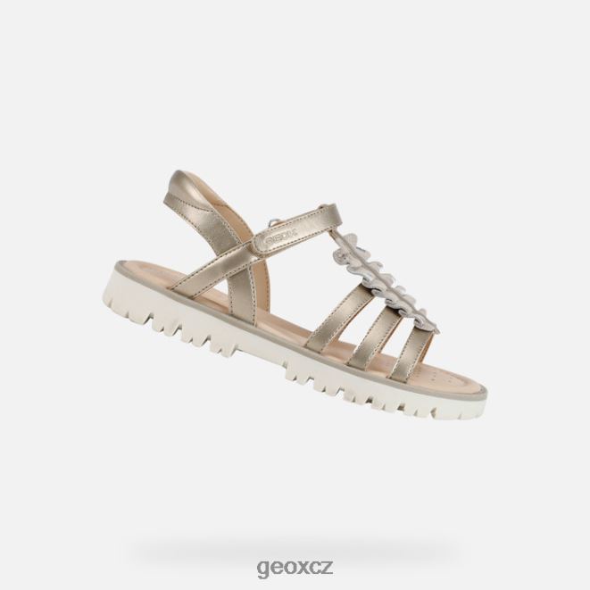 sandál starblush dívka 4NH061938 Platina Geox