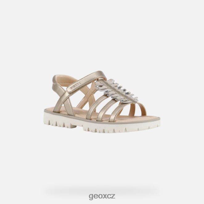 sandál starblush dívka 4NH061938 Platina Geox