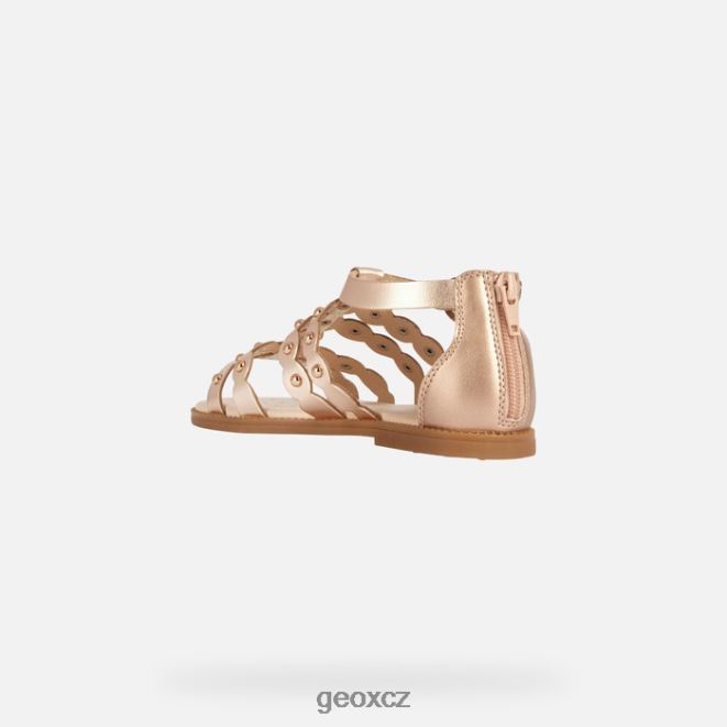 sandálová karly dívka 4NH061104 měď Geox