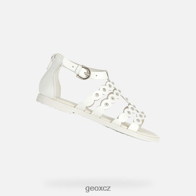 sandálová karly dívka 4NH061105 bílý Geox