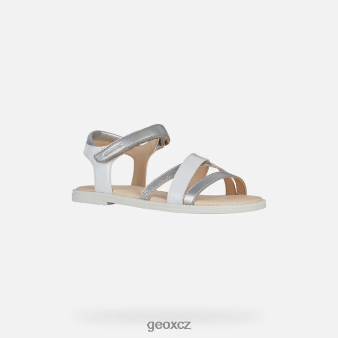 sandálová karly dívka 4NH061225 bílý Geox