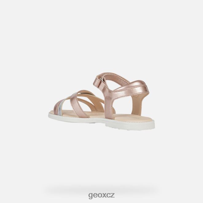 sandálová karly dívka 4NH061246 růže Geox