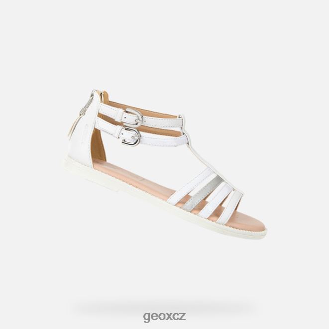 sandálová karly dívka 4NH061872 bílý Geox
