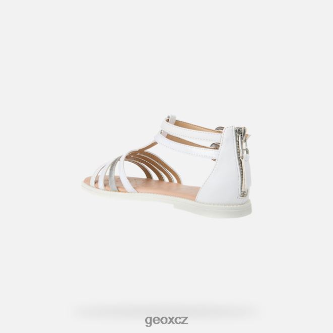 sandálová karly dívka 4NH061872 bílý Geox