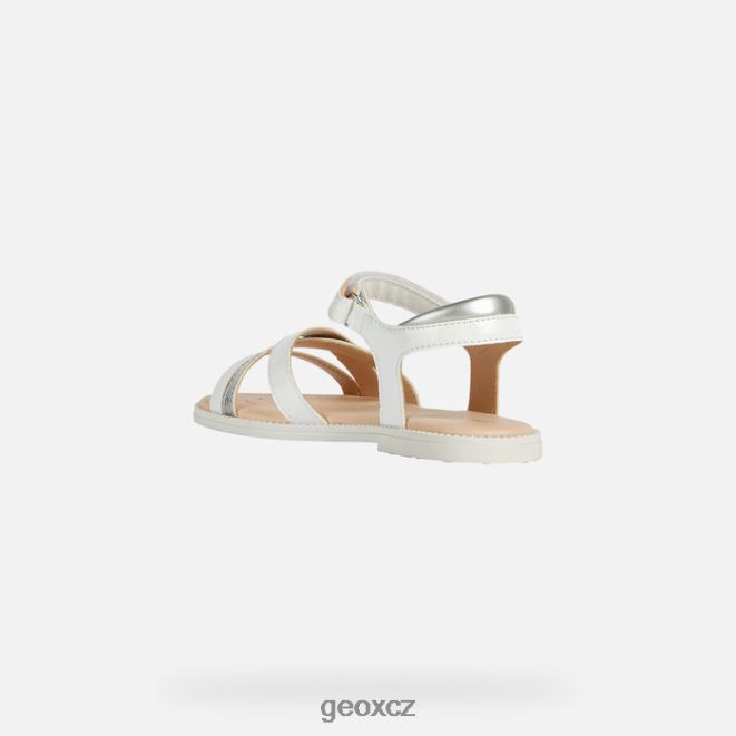 sandálová karly dívka 4NH061905 bílý Geox