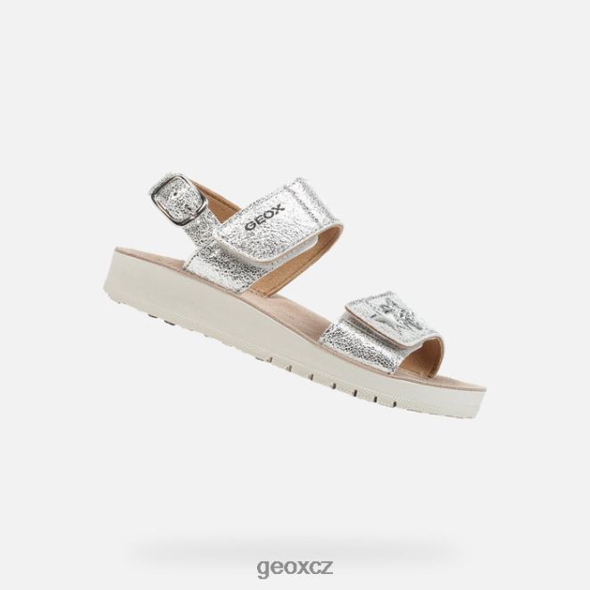 sandály costarei dívka 4NH061192 stříbrný Geox