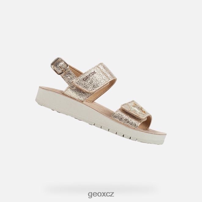 sandály costarei dívka 4NH061193 zlato Geox