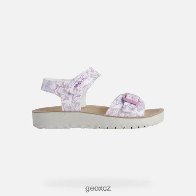 sandály costarei dívka 4NH061940 bílá/růžová Geox