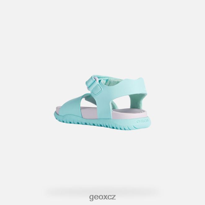 sandály fusbetto junior 4NH06992 mořská zelená/lila Geox