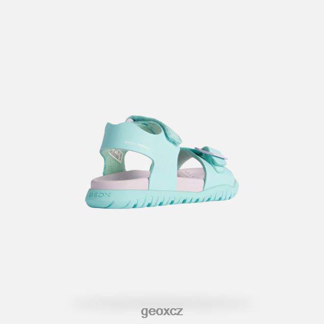 sandály fusbetto junior 4NH06992 mořská zelená/lila Geox