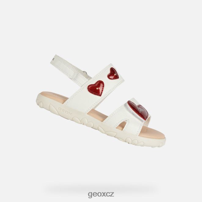 sandály haiti dívka 4NH061880 bílá/červená Geox