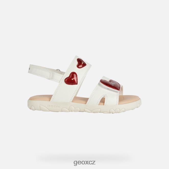 sandály haiti dívka 4NH061880 bílá/červená Geox