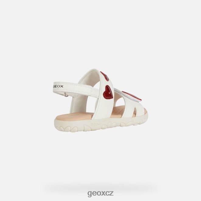 sandály haiti dívka 4NH061880 bílá/červená Geox