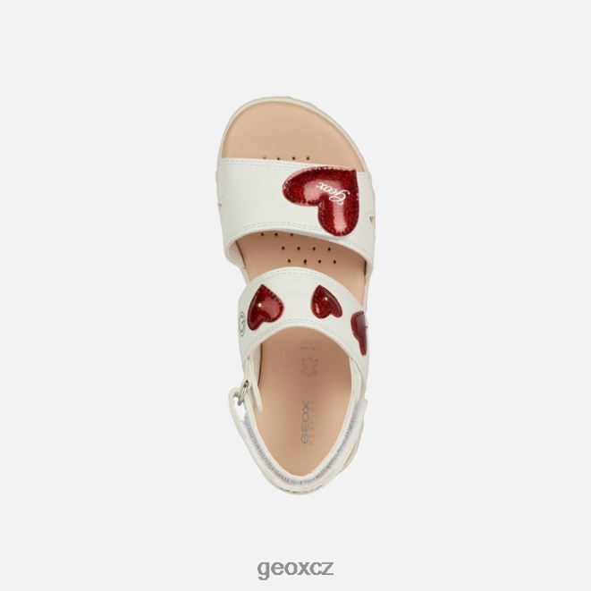 sandály haiti dívka 4NH061880 bílá/červená Geox