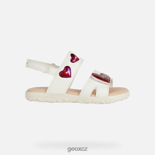 sandály haiti dívka 4NH061880 bílá/červená Geox