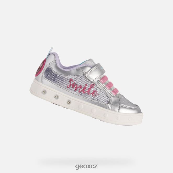 skylin dívka 4NH061220 stříbro/fuchsie Geox