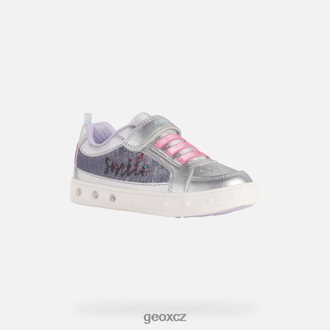 skylin dívka 4NH061220 stříbro/fuchsie Geox