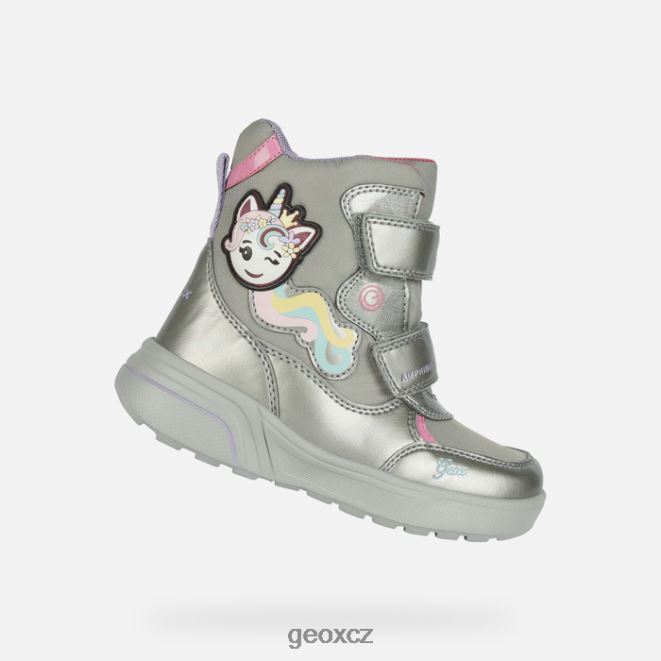 sveggen abx dívka 4NH061186 tmavé stříbro/fuchsie Geox