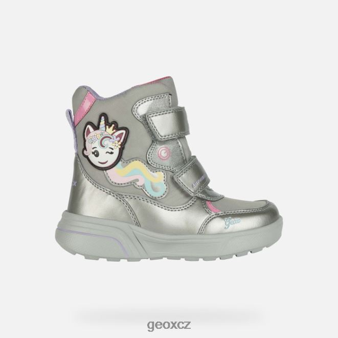 sveggen abx dívka 4NH061186 tmavé stříbro/fuchsie Geox