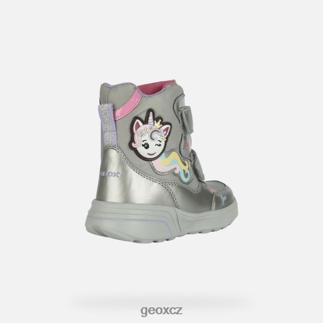 sveggen abx dívka 4NH061186 tmavé stříbro/fuchsie Geox