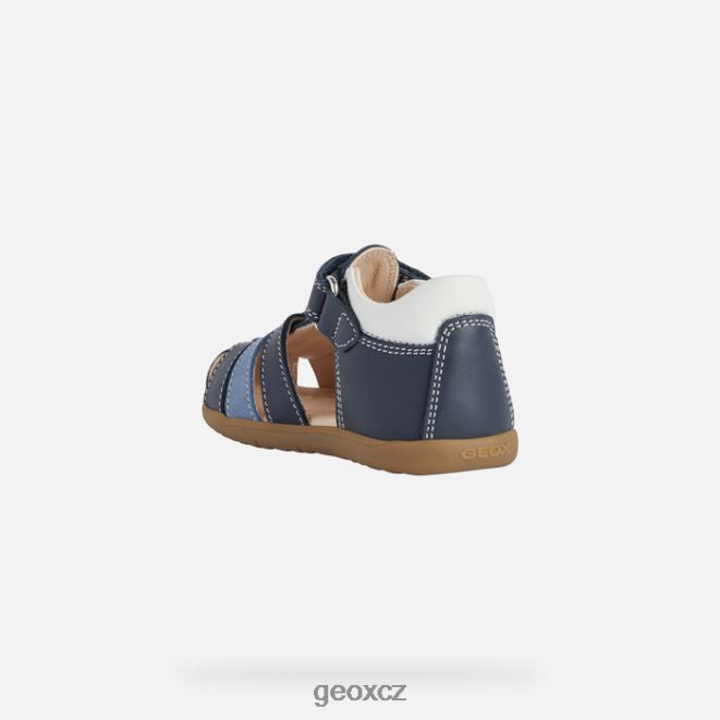 sandály macchia chlapeček 4NH061582 námořnická/bílá Geox