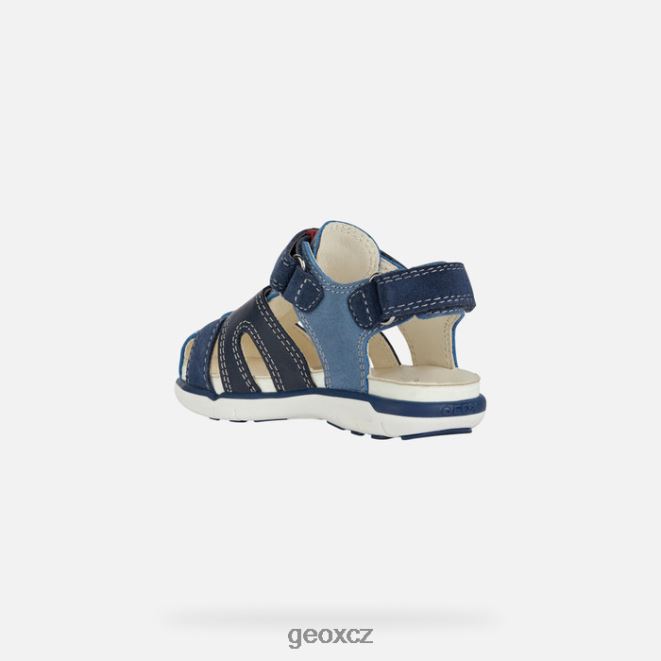 sandál Dillí batole 4NH061535 modrá červená Geox