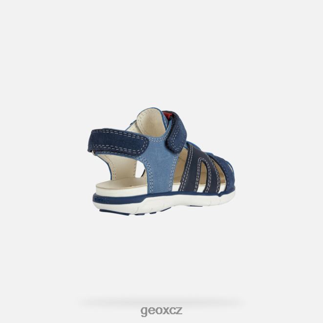 sandál Dillí batole 4NH061535 modrá červená Geox