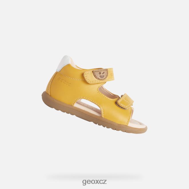 sandály macchia baby 4NH061616 okrově žlutá Geox