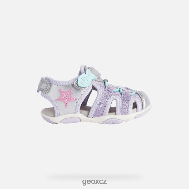 sandál agasim batole 4NH061595 stříbrná/lila Geox