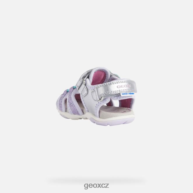 sandál agasim batole 4NH061595 stříbrná/lila Geox