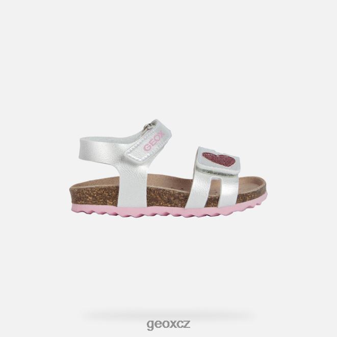 sandál chalki batole 4NH061550 stříbrná/růžová Geox