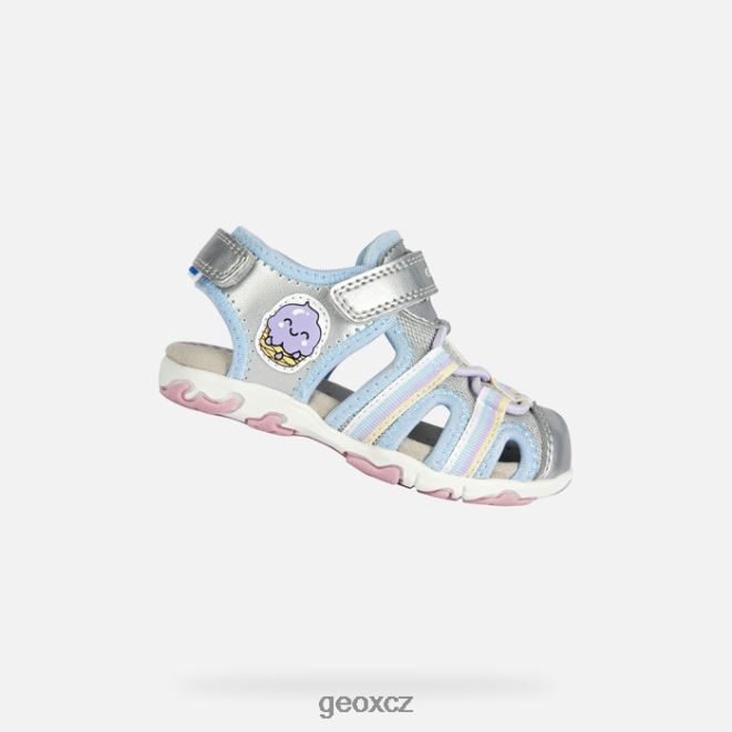 sandál flaffee batole 4NH062013 stříbrný Geox