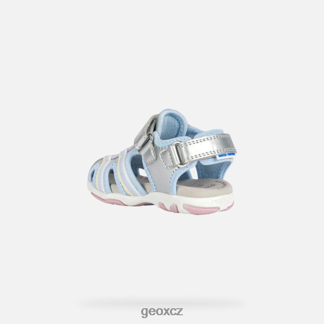 sandál flaffee batole 4NH062013 stříbrný Geox