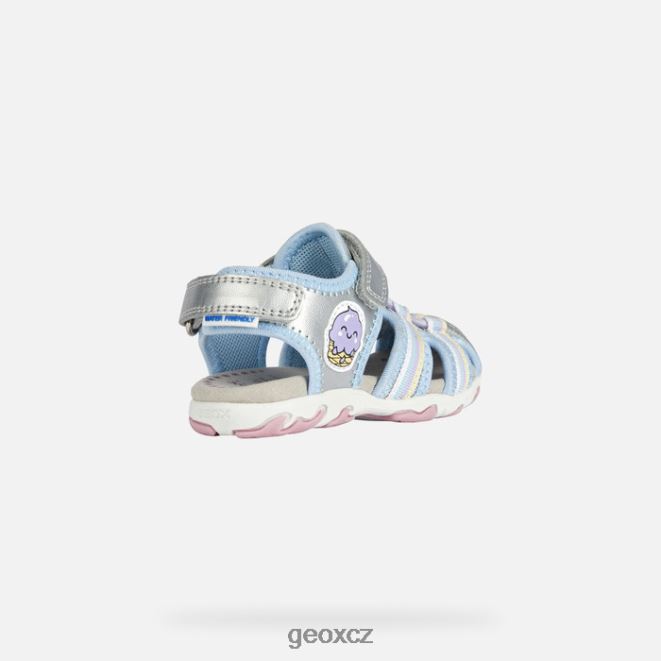 sandál flaffee batole 4NH062013 stříbrný Geox