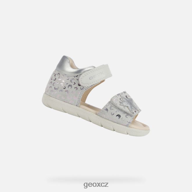 sandál pro batole 4NH061599 bílá/stříbrná Geox