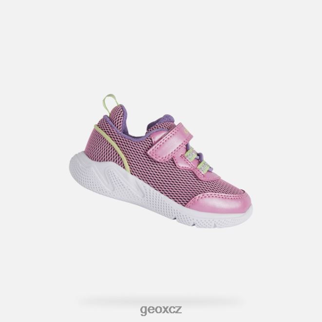 sprinterské dítě 4NH061438 fuchsiová/kyselá zelená Geox