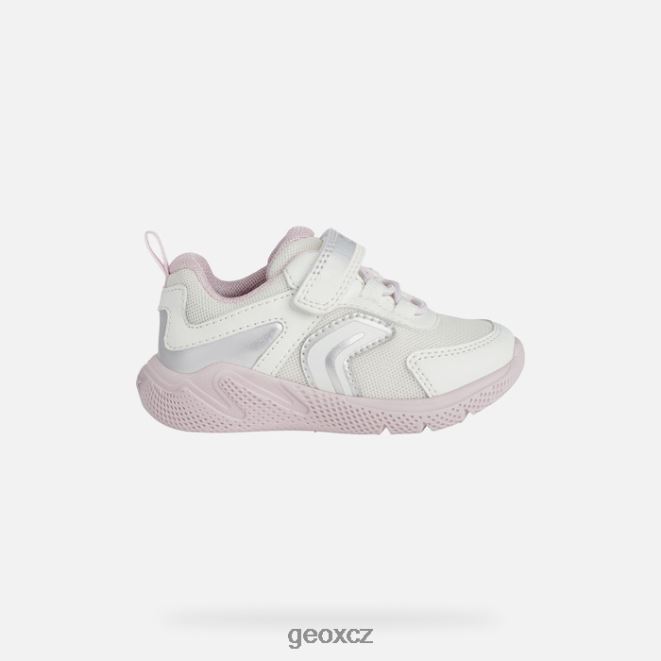 sprinterské dítě 4NH061557 bílá/růžová Geox