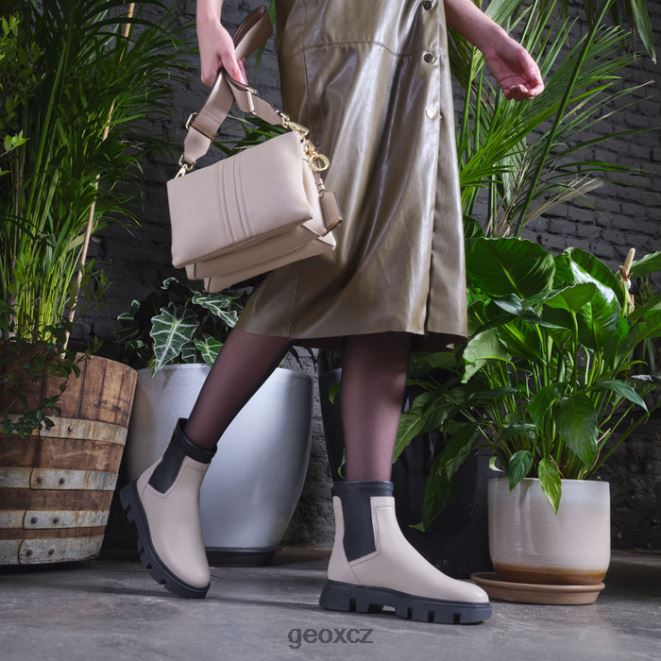 vilde žena 4NH06255 světle taupe/černá Geox