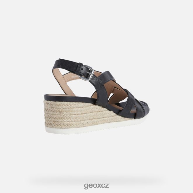 žena ischia corda 4NH06454 Černá Geox